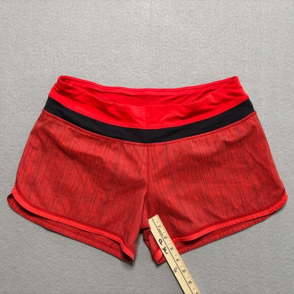 Lululemon Athletica Low Rise Hotty Hot Lined Shorts 2.5” Red w/Black Size 8 - Picture 5 of 10